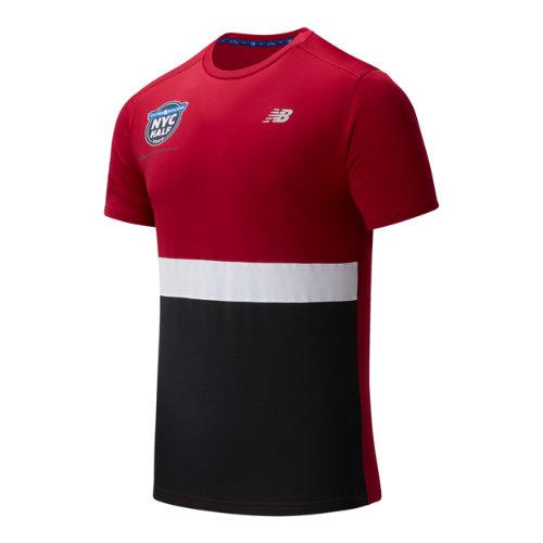 New Balance Men's Nyc Half Training Striped Accelerate Short Sleeve