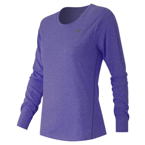 New Balance 53151 Women's Heathered Long Sleeve Tee - Purple (wt53151tth)