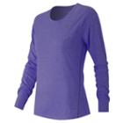 New Balance 53151 Women's Heathered Long Sleeve Tee - Purple (wt53151tth)