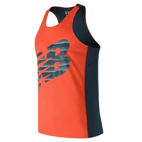 New Balance 71067 Men's Accelerate Graphic Singlet - Orange/green (mt71067ao)
