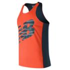 New Balance 71067 Men's Accelerate Graphic Singlet - Orange/green (mt71067ao)