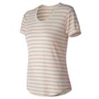 New Balance 71560 Women's Stripe Scoop Neck Tee - Pink (wt71560srg)