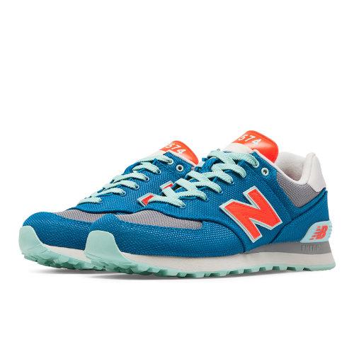 New Balance 574 Winter Harbor Women's 574 Shoes - Bolt, Light Grey, Orange (wl574whb)