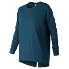 New Balance 91452 Women's Studio Relaxed Long Sleeve - Blue (wt91452nsh)