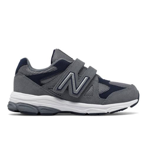 New Balance Hook And Loop 888 Kids' Pre-school Running Shoes - Grey/navy (kv888snp)