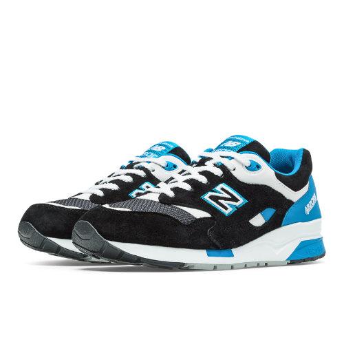 New Balance 1600 Elite Riders Club Men's Running Classics Shoes - Black, Bright Blue, White (cm1600bw)