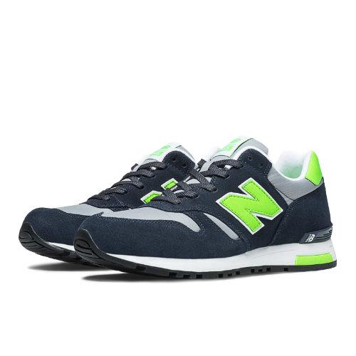 New Balance Rip-stop 565 Men's Running Classics Shoes - Navy, Neon Green (ml565ng)