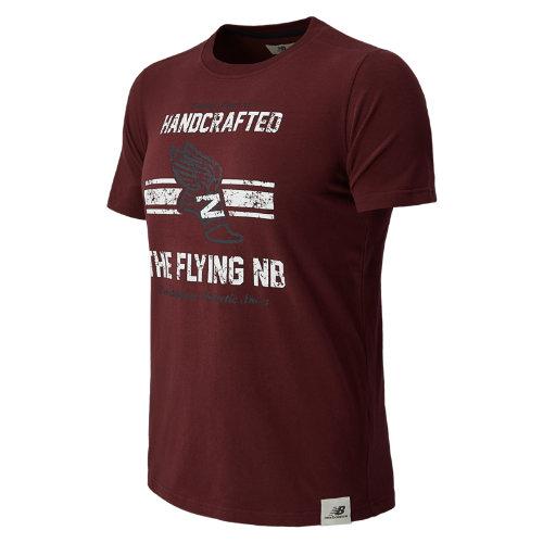 New Balance 4393 Men's Collegiate Flying Nb Tee - Port Royale, Cream, Blue Graphite (emet4393pry)