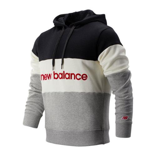 New Balance 93545 Men's Nb Athletics Stadium Hoodie - Black/white/grey (mt93545bkw)