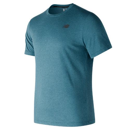 New Balance 73080 Men's Heather Tech Short Sleeve - Blue (mt73080mru)