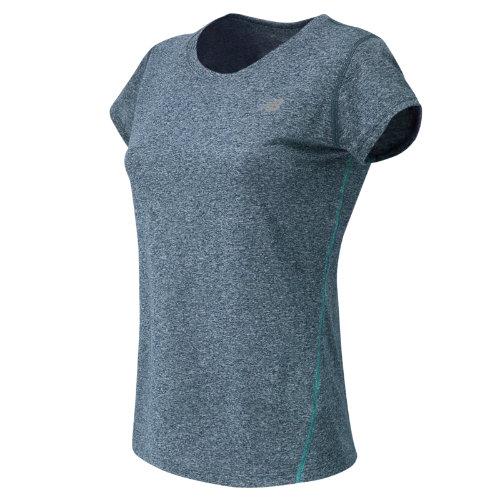 New Balance 53150 Women's Heathered Short Sleeve Tee - Deep Water Heather (wt53150dwh)