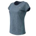 New Balance 53150 Women's Heathered Short Sleeve Tee - Deep Water Heather (wt53150dwh)