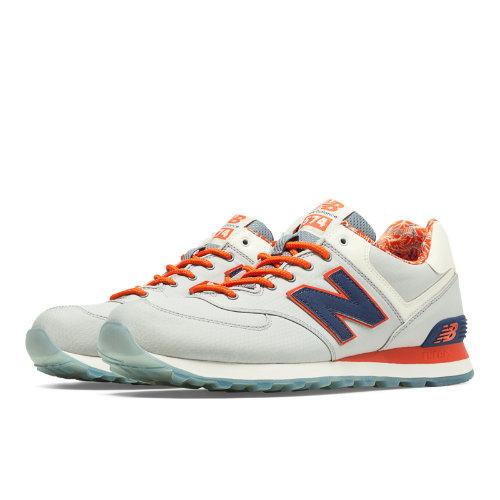 New Balance 574 Luau Men's 574 Shoes - Light Grey, Navy, Orange (ml574ila)