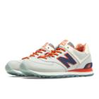 New Balance 574 Luau Men's 574 Shoes - Light Grey, Navy, Orange (ml574ila)