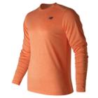 New Balance 53080 Men's Long Sleeve Heather Tech Tee - Orange (mt53080aoh)