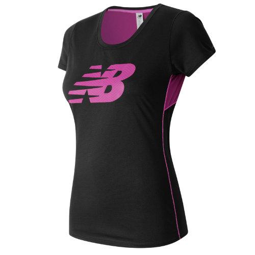New Balance 53162 Women's Accelerate Short Sleeve Graphic - Black/pink (wt53162bjl)