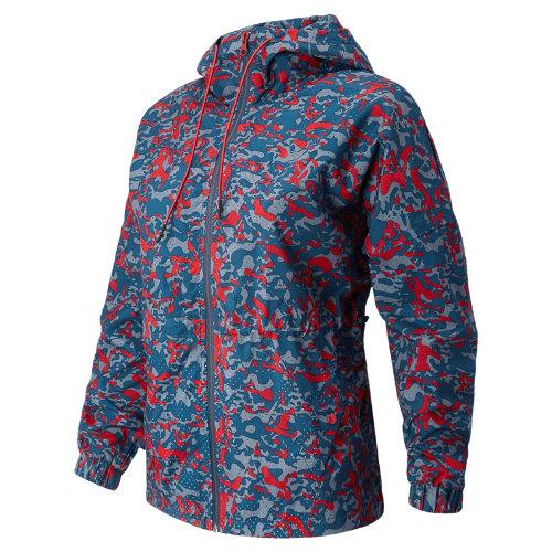 New Balance 5139 Women's Nb Camo Jacket - Velocity Red, Deep Water, Silver Mink (awlj5139vlr)