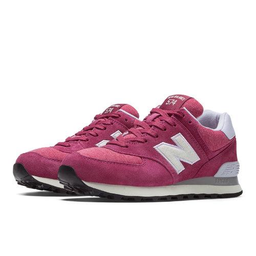 New Balance Pennant Pack 574 Women's 574 Shoes - Berry, Off White (wl574pbu)