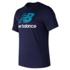 New Balance 73587 Men's Essentials Stacked Logo Tee - Navy (mt73587pgm)