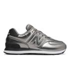 New Balance 574 Women's 574 Shoes - Silver/black (wl574wne)
