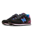 New Balance 574 Outside In Women's 574 Shoes - Black/magenta (wl574oic)