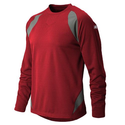 New Balance 9510 Men's Performance Fleece Baseball Pullover - Team Red, Athletic Grey (tmuj9510tre)