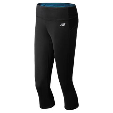 New Balance 5190 Women's Achieve Reversible Capri - Black, Wave (wfp5190bwb)