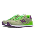 New Balance Static 574 Women's 574 Shoes - Lime Green, Purple (wl574ggp)