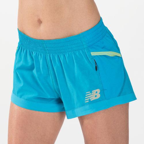 New Balance 4104 Women's Boylston Short - Blue Infinity, Sunny Lime (wrs4104bnf)