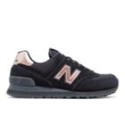 New Balance 574 Molten Metallic Women's 574 Shoes - Black/pink (wl574chd)