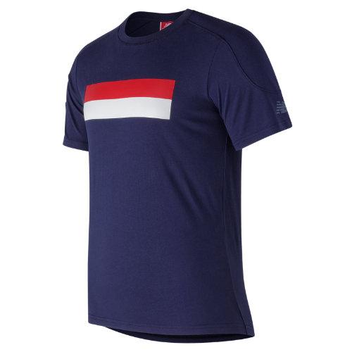 New Balance 73511 Men's Nb Athletics Stripe Tee - Navy (mt73511pgm)