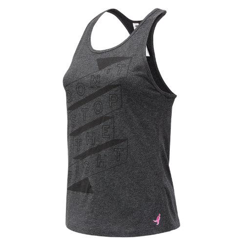 New Balance 73126 Women's Pink Ribbon Graphic Heather Tech Racerback - Grey (rwt73126bkh)