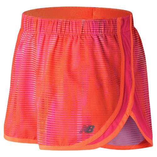 New Balance 53163 Women's Accelerate 2.5 Inch Printed Short - Orange/black (ws53163vta)