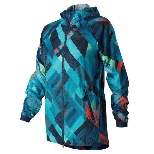 New Balance 71141 Women's Deep Ozone Plaid Hybrid Jacket - Blue (wj71141dzg)