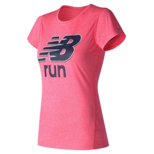 New Balance 53184 Women's Heathered Ss Tee Graphic - Pink (wt53184akh)
