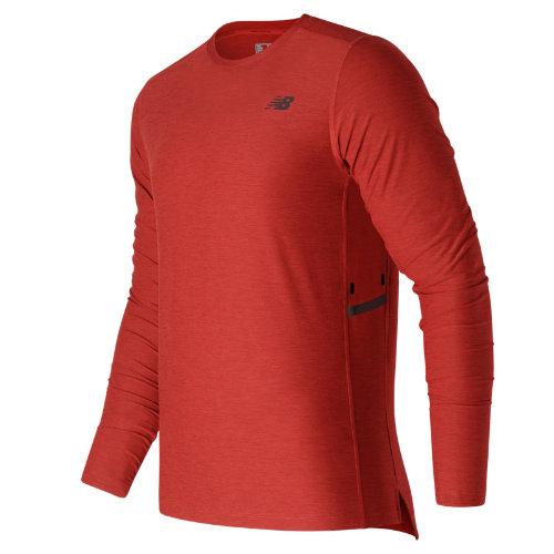 New Balance 63033 Men's N Transit Long Sleeve Top - Red (mt63033amh)