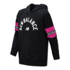 New Balance 18239 Kids' Brushed French Terry Hooded Pullover - Black/pink (gt18239bk)