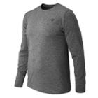 New Balance 53080 Men's Long Sleeve Heather Tech Tee - Black Heather (mt53080bkh)