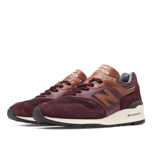 New Balance 997 Distinct Retro Ski Men's Made In Usa Shoes - Burgundy, Cathay Spice (m997dslr)