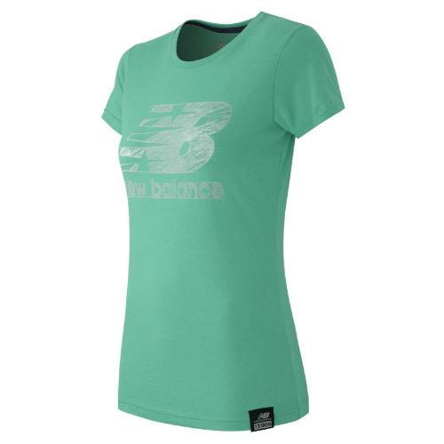 New Balance 53504 Women's Essentials Plus Ss Logo Tee - Artic Blue (wt53504abe)
