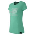 New Balance 53504 Women's Essentials Plus Ss Logo Tee - Artic Blue (wt53504abe)