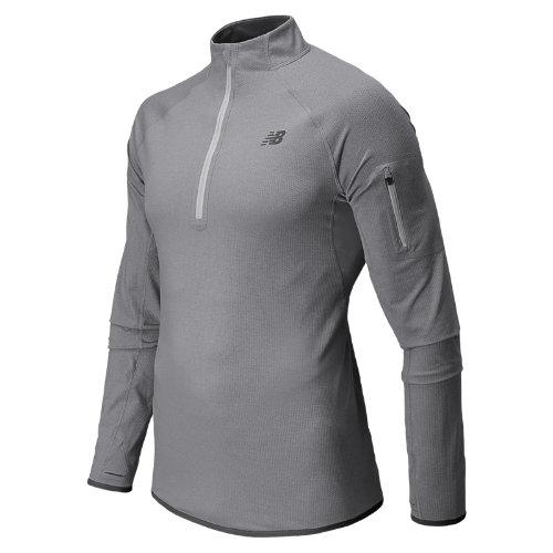New Balance 5143 Men's Ultra Half Zip - Steel Heather, Lead (mrt5143sth)