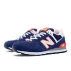 New Balance 574 Men's 574 Shoes - Blue, White, Orange (ml574bwo)