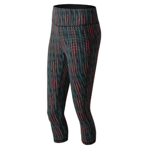 New Balance 71153 Women's Intensity Moire Performance 3/4 Crop Print - Black/blue/orange (wp71153imr)