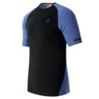 New Balance 61021 Men's Trinamic Short Sleeve Top - Blue/black (mt61021mbh)