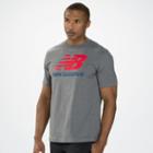 New Balance 3170 Men's Essentials Short Sleeve Tee - Heather Grey, Red, Cobalt Blue (met3170hgr)
