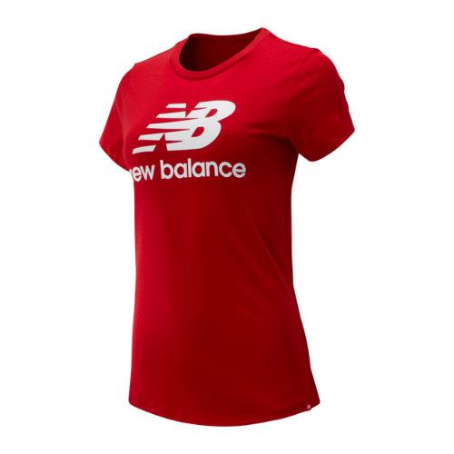 New Balance 91546 Women's Essentials Stacked Logo Tee - Red (wt91546rep)