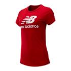New Balance 91546 Women's Essentials Stacked Logo Tee - Red (wt91546rep)