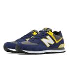 574 New Balance Men's 574 Shoes - Navy/yellow/grey (ml574aaa)