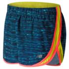 New Balance 53163 Women's Accelerate 2.5 Inch Printed Short - Blue/yellow (ws53163ccm)